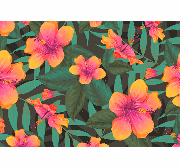 živahno cvetenje hibiskusa Fototapete cvetje - TenStickers