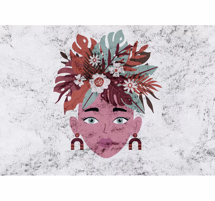 Stylized floral head fototapeta z ljudmi - TenStickers