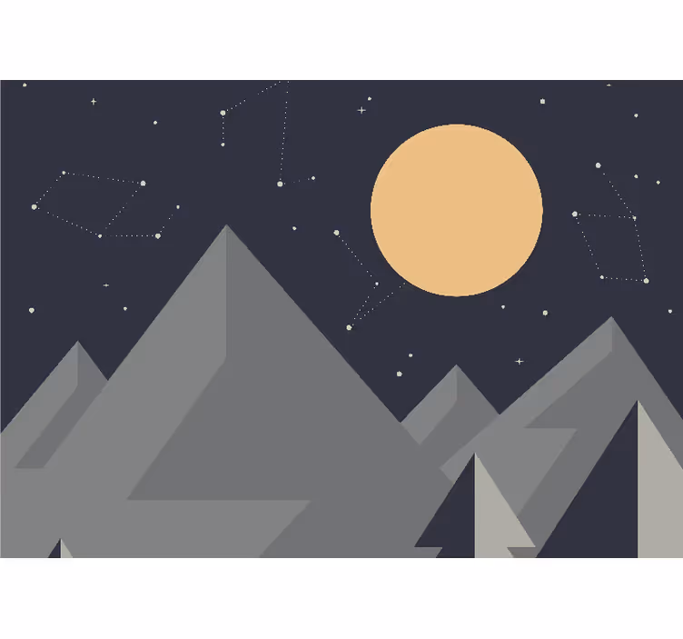 Moonlit mountain peaks vesoljski fototapeti - TenStickers