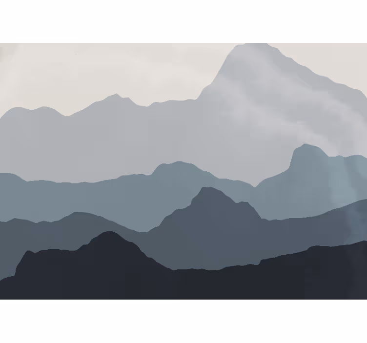 Tranquil mountain scenery fototapeta z gorami - TenStickers