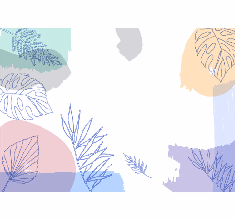 Leafy geometric shapes fototapete narava - TenStickers