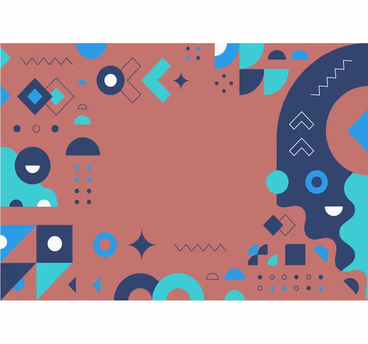Geometric patterned composition abstraktni fototapeti - TenStickers