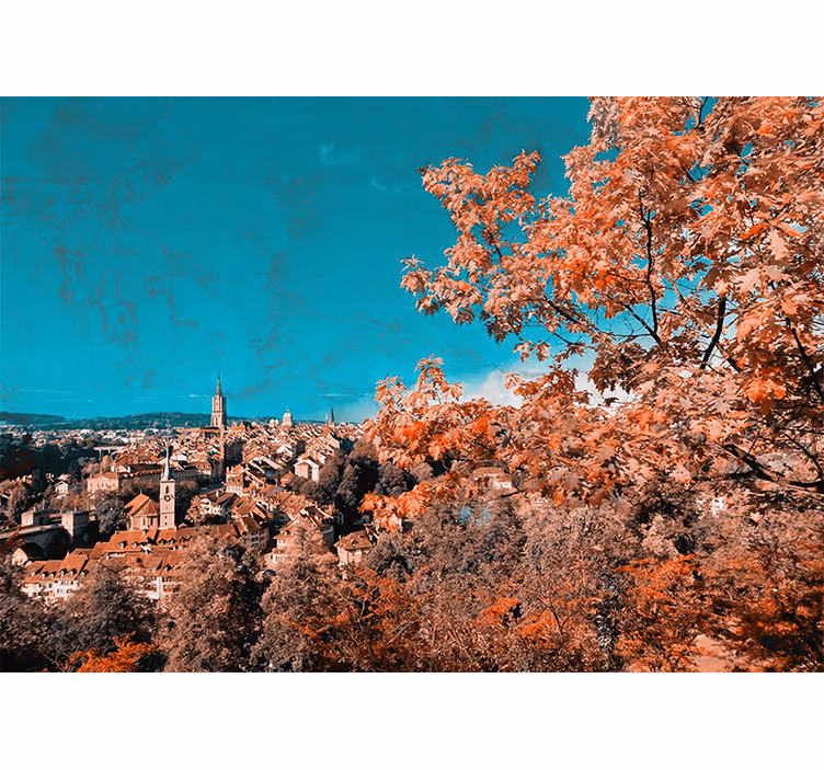Vibrant autumn landscape stenske poslikave - TenStickers