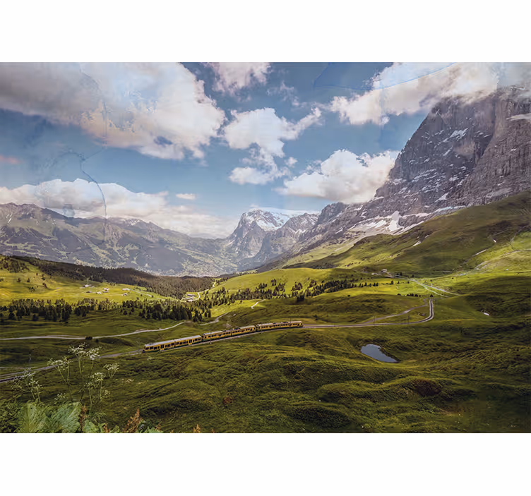 Mountain train journey stenske poslikave - TenStickers