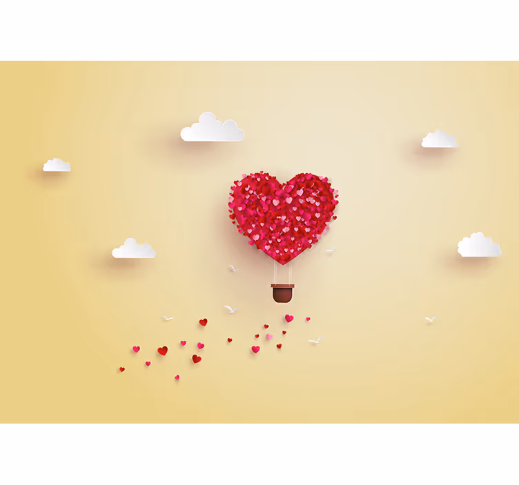 Heart balloon adventure fototapeta ljubezen - TenStickers