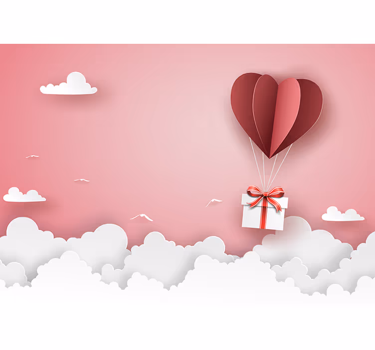 Heart balloon gift fototapeta ljubezen - TenStickers