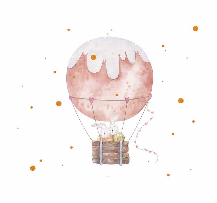 Bunny balloon adventure fototapeta ljubezen - TenStickers