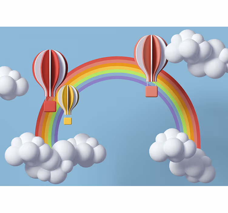 Colorful hot air balloons fototapeta s citati - TenStickers