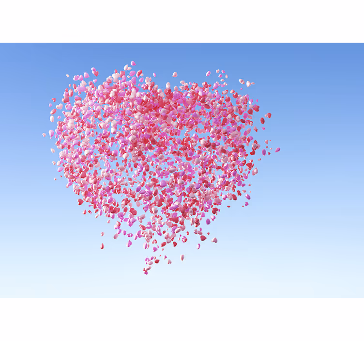 Floating petals heart fototapeta ljubezen - TenStickers