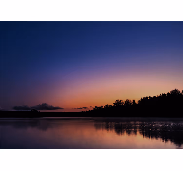 Serene lakeside sunset stenske poslikave - TenStickers