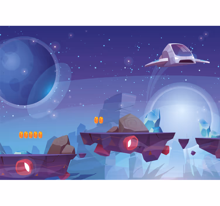 Space adventure scene fototapeta z fantastičnimi motivi - TenStickers