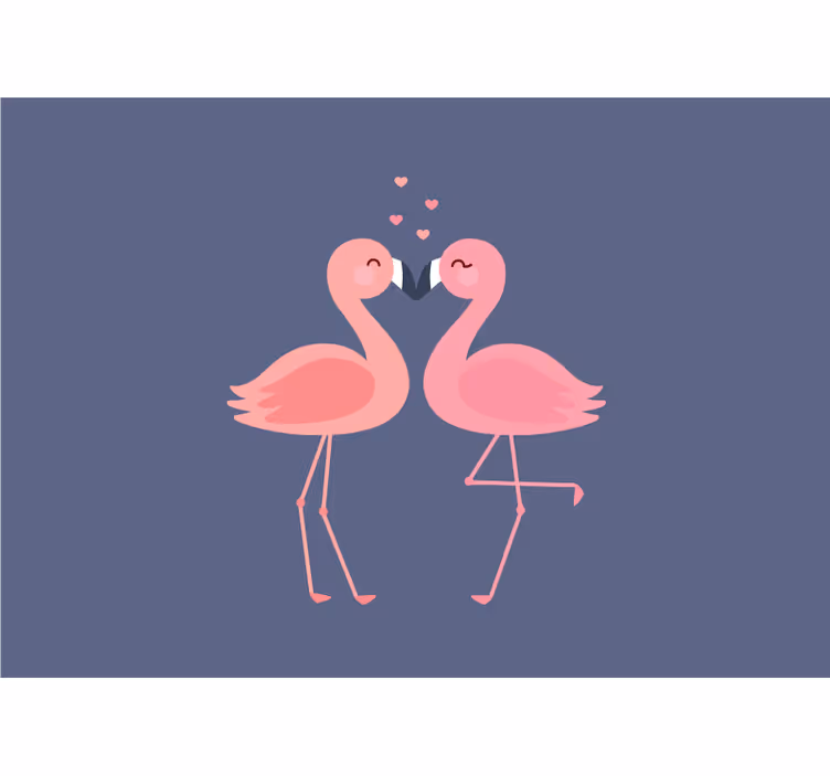Flamingos in affection fototapeta ljubezen - TenStickers