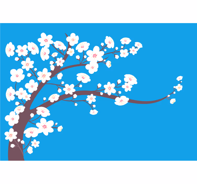 Sakura blossom limb fototapete s cvetjem - TenStickers