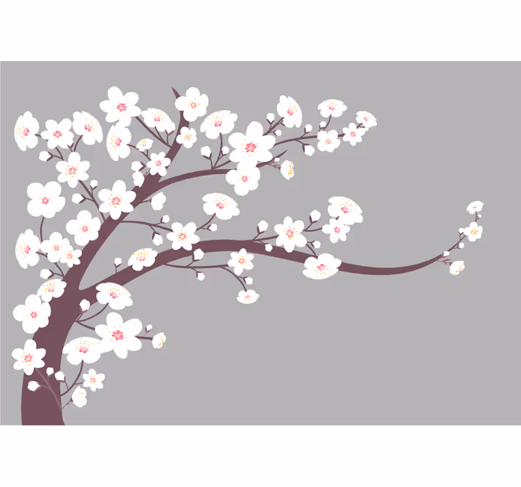 Blooming cherry branch fototapete cvetje - TenStickers
