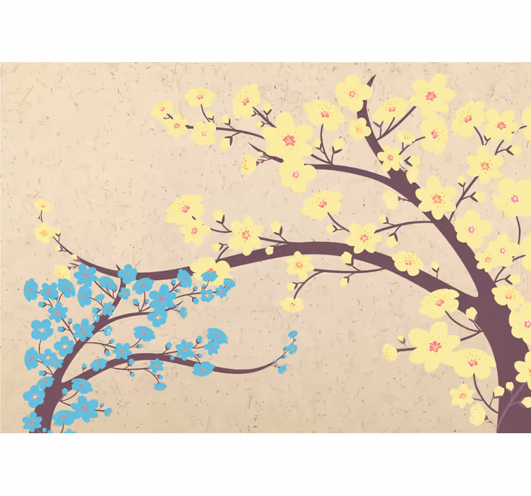 Yellow blossom branches fototapete cvetje - TenStickers