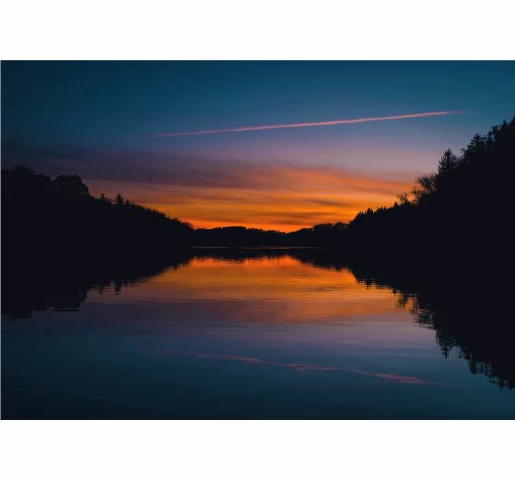 Serene lake sunset stenske poslikave - TenStickers