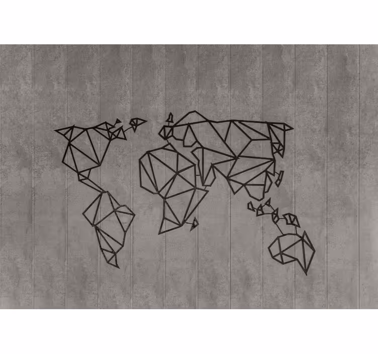 Geometric world outline fototapete z zemljevidom sveta - TenStickers