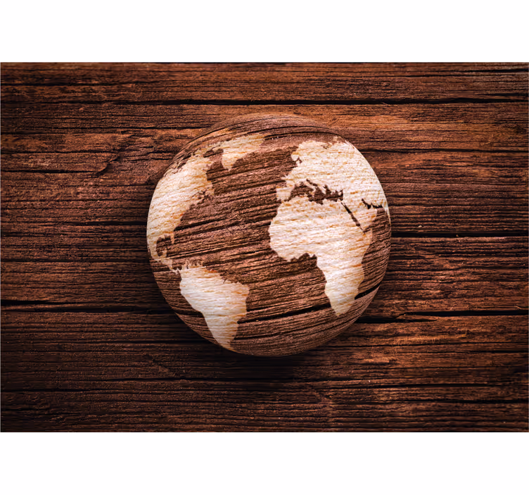 Geografska lesena 3d stenska poslikava - TenStickers