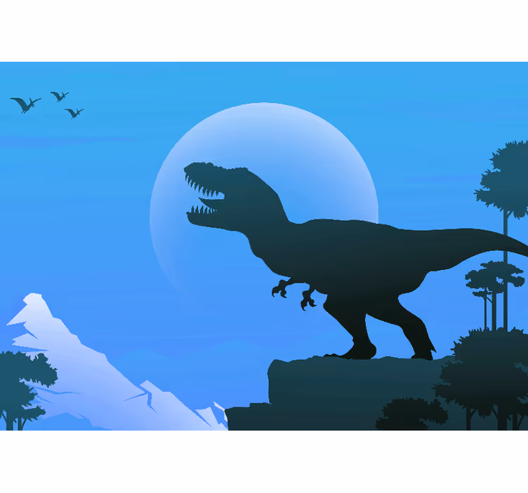 Tyrannosaurus rex silhouette fototapete z živalmi - TenStickers