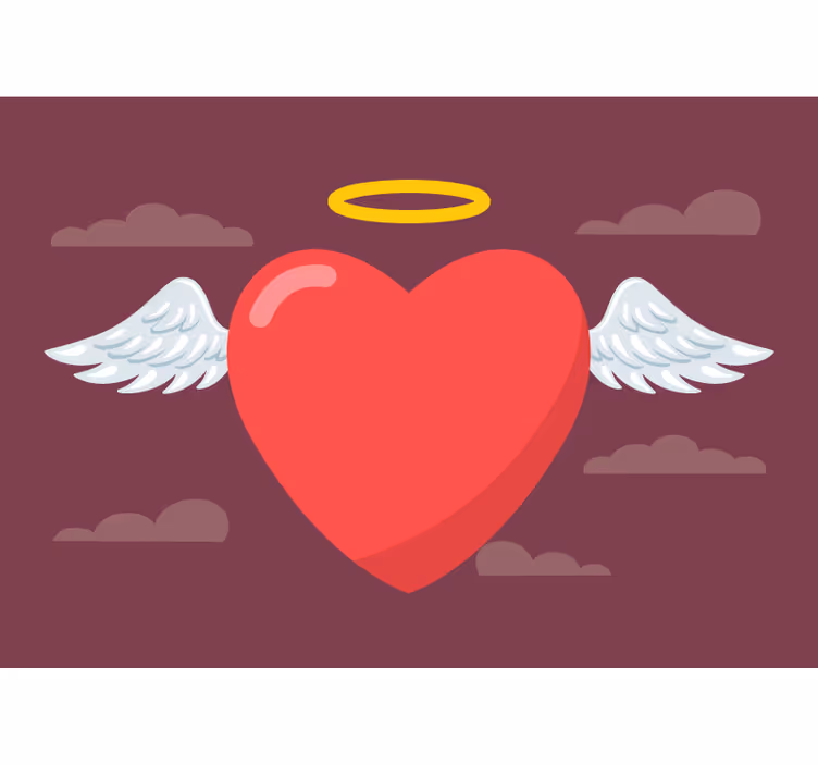 Heart with wings fototapeta ljubezen - TenStickers