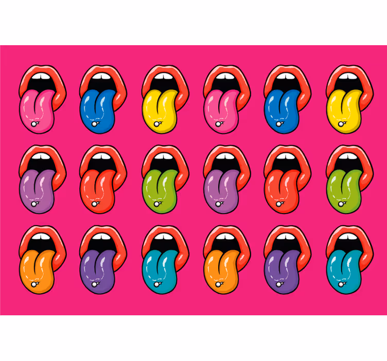 Colorful tongue expressions fototapete z graffiti motivi - TenStickers
