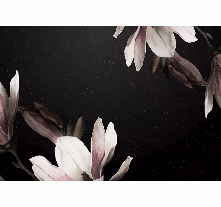 Magnolia floral pattern fototapete cvetje - TenStickers