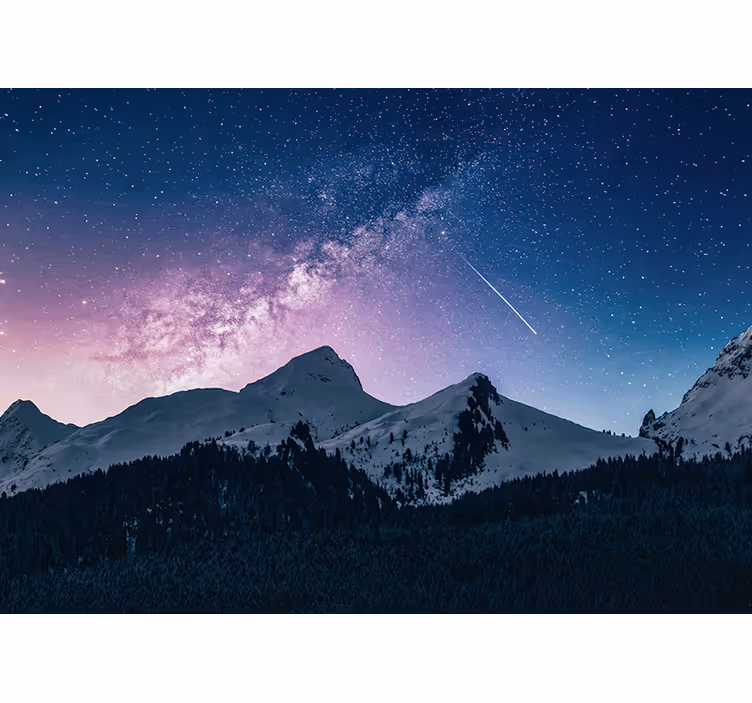 Majestic starry night fototapeta z gorami - TenStickers