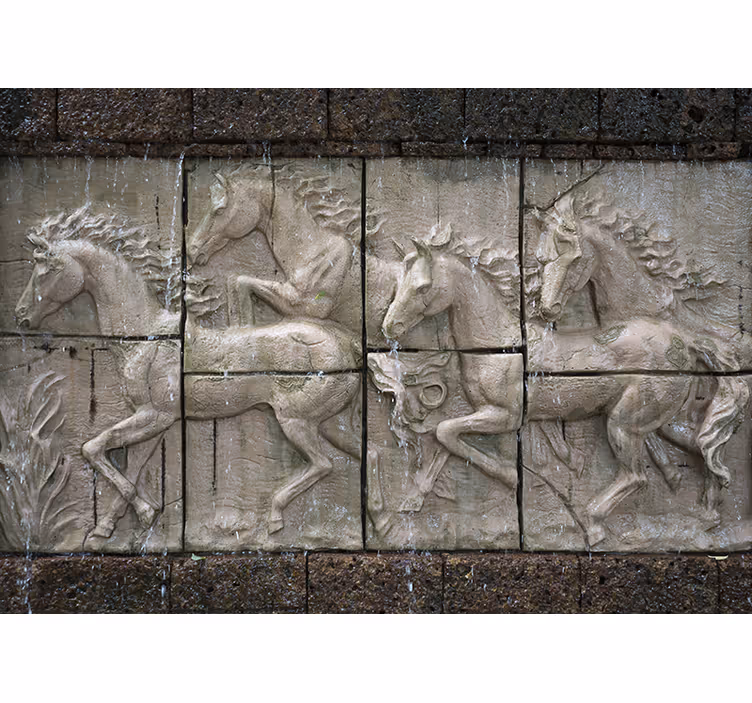 Galloping horses relief fototapete z živalmi - TenStickers