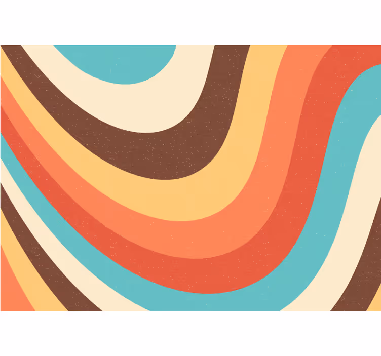 Curved color waves abstraktni fototapeti - TenStickers