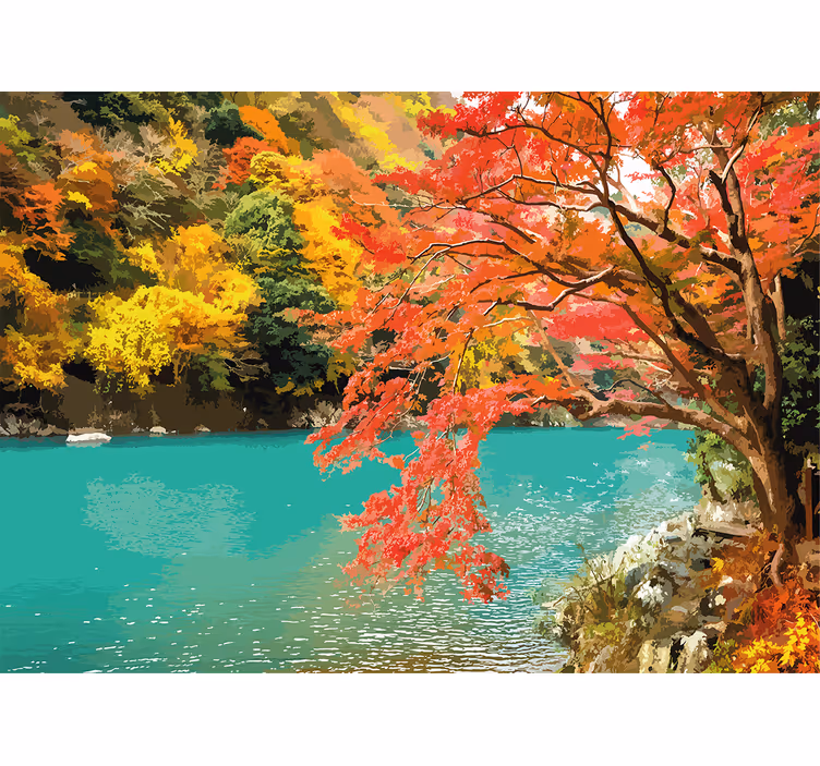 Lively fall scenery fototapete narava - TenStickers