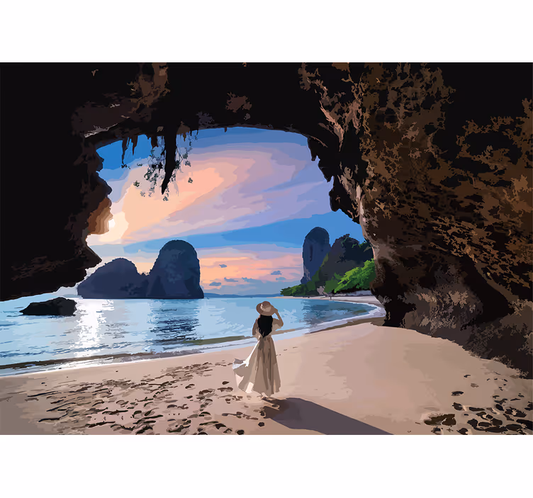 Serene beach escape stenske poslikave - TenStickers