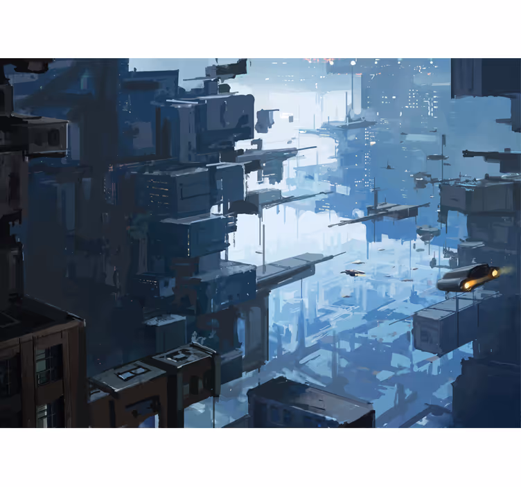 Futuristic cityscape vesoljski fototapeti - TenStickers