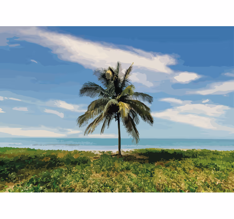 Palm tree landscape fototapete narava - TenStickers