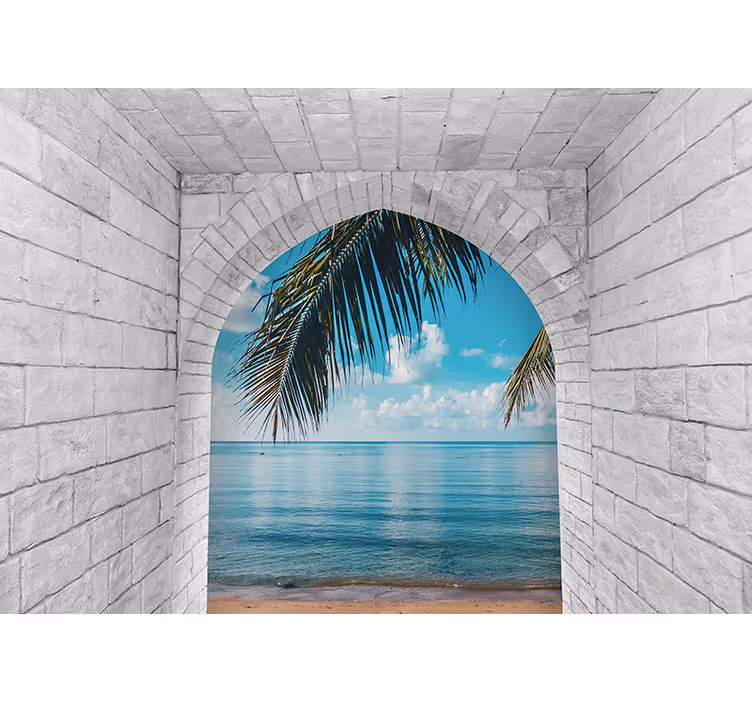 Palm tree retreat fototapete narava - TenStickers