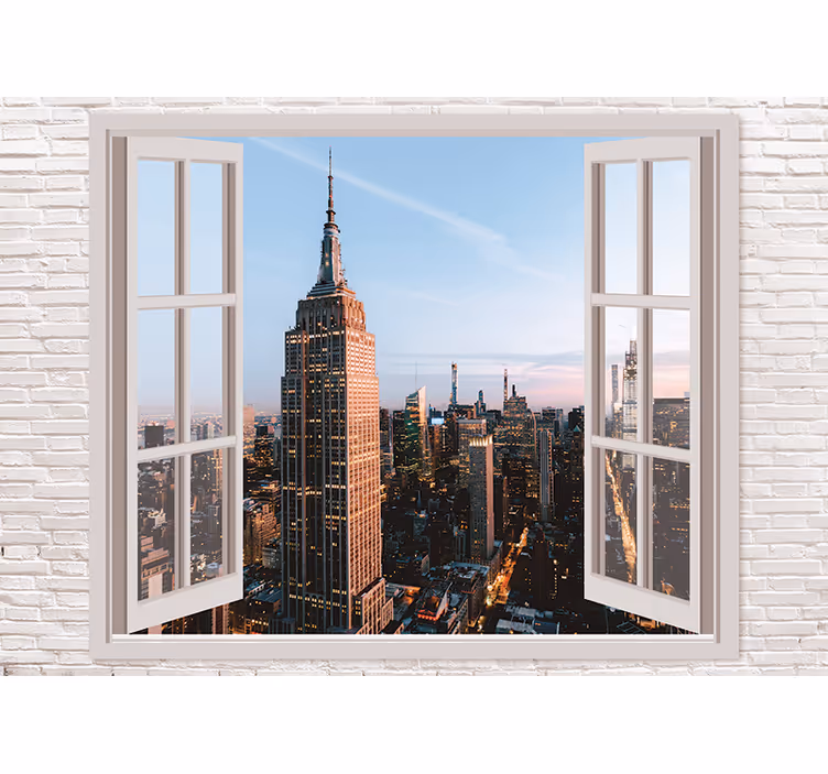 Odprto okno stena iz new yorka - TenStickers