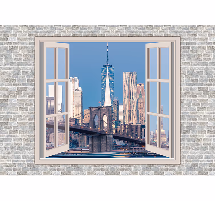 Pogled na manhattan, čisto nebo Fototapeta New York - TenStickers