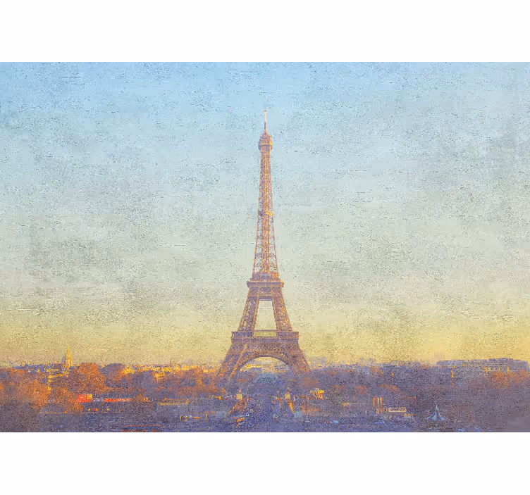 Eiffel tower twilight fototapete pariz - TenStickers