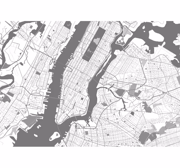 Podroben zemljevid new yorka kot fototapeta - TenStickers