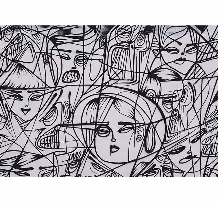 Abstract expression faces fototapete z graffiti motivi - TenStickers