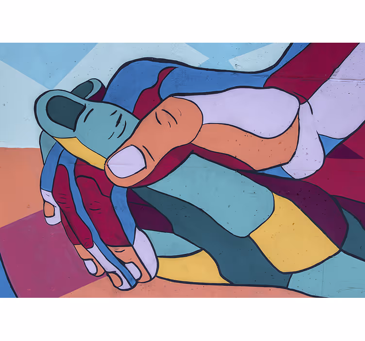 Colorful hand embrace fototapeta ljubezen - TenStickers