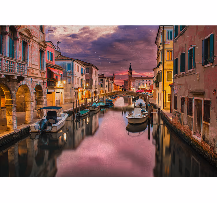 Delightful waterway perspective fototapete mest in držav - TenStickers