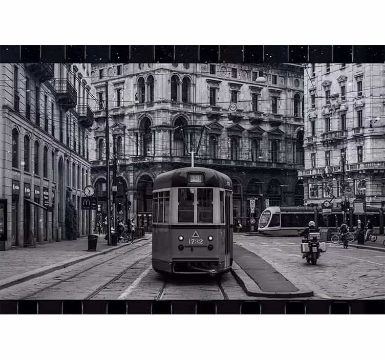 Historic tram intersection fototapete mest in držav - TenStickers