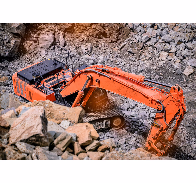 Excavator in action fototapeta z vozili - TenStickers
