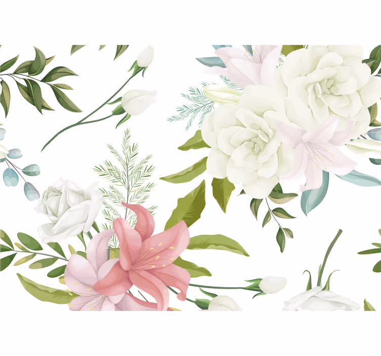 Graceful blossom composition fototapete cvetje - TenStickers