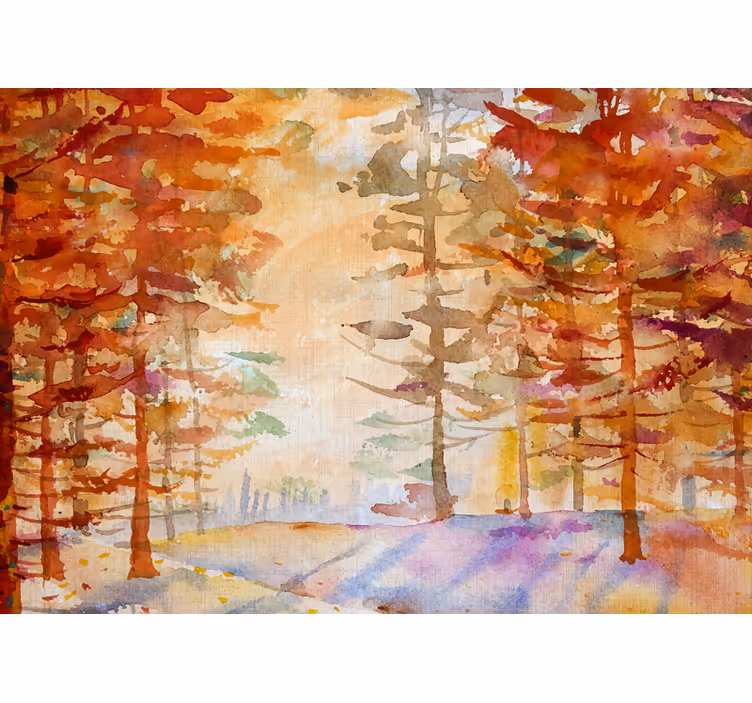 Autumn forest landscape fototapete narava - TenStickers