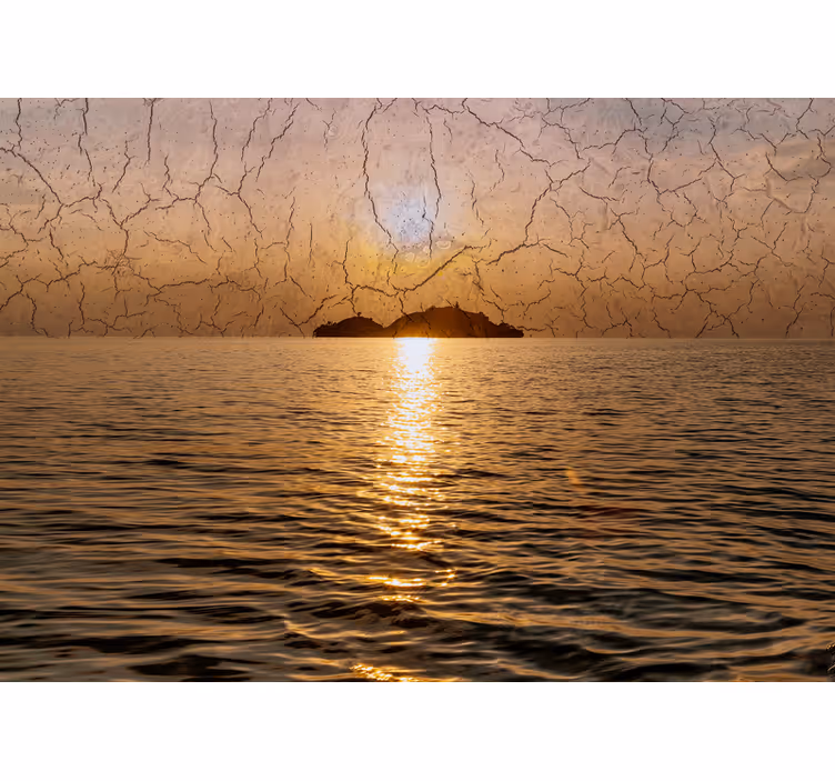 Dusk over the ocean fototapeta z gorami - TenStickers