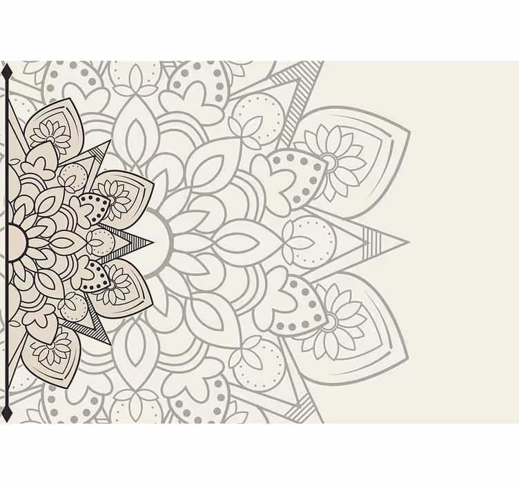 Stenska poslikava cvetlični izvirni vzorec mandala - TenStickers