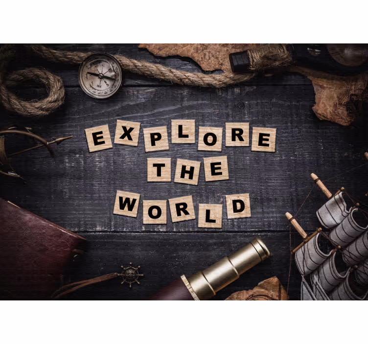 Explore the world fototapeta s citati - TenStickers