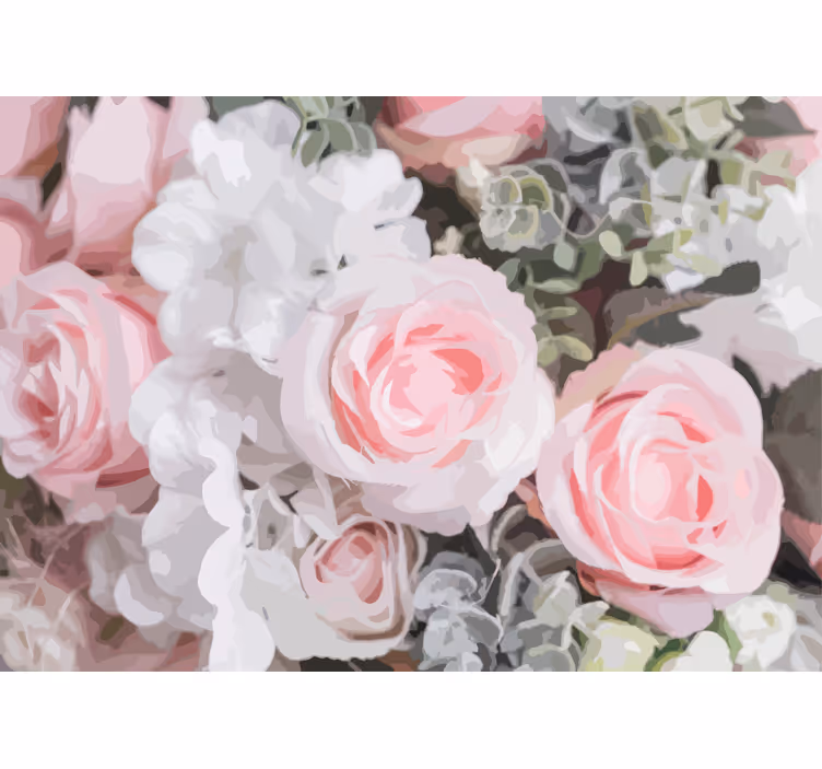 Romantic pink roses fototapete cvetje - TenStickers
