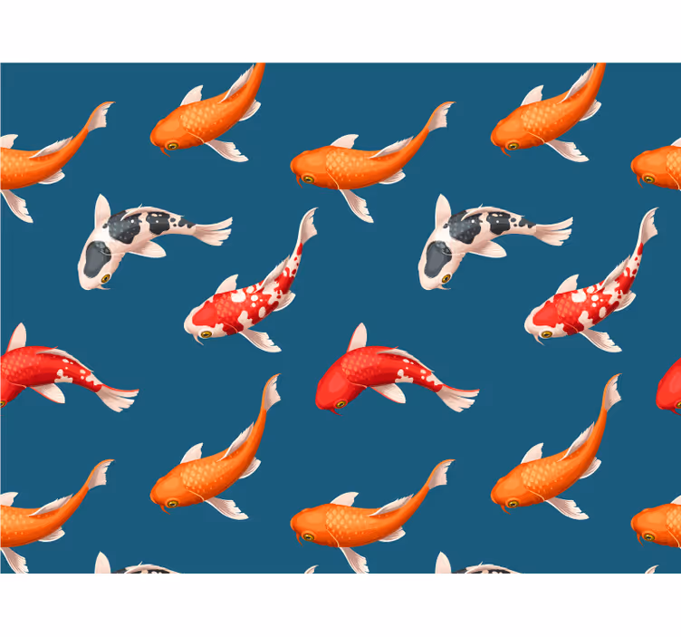 Colorful koi fish fototapete z živalmi - TenStickers